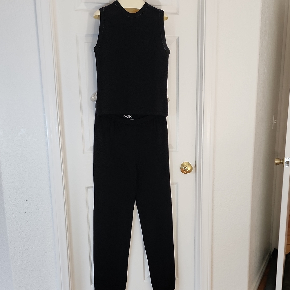 St. John Classic Black Knit Top (size 4) & Trousers Set (size 6)-Chic Minimalist